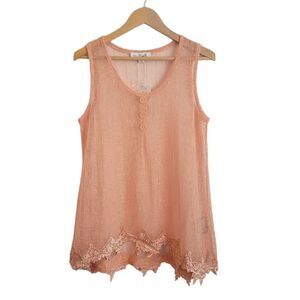 Simply Noelle Crochet Lace Sleeveless Tunic Swim Cover-Up NWT